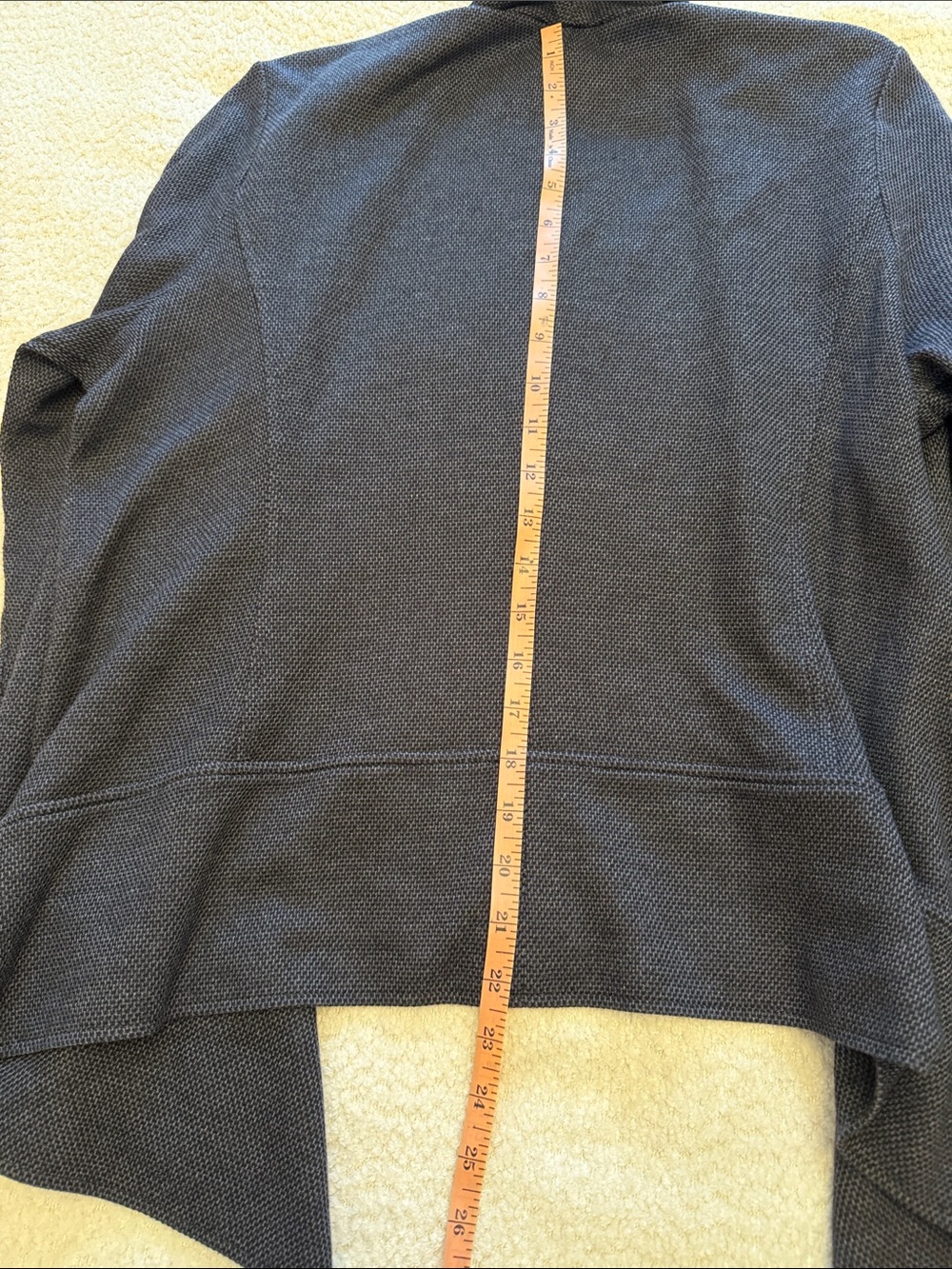 Eileen Fisher Charcoal Black Open Front Draped Cardigan Jacket - Size XL - Picture 11 of 11